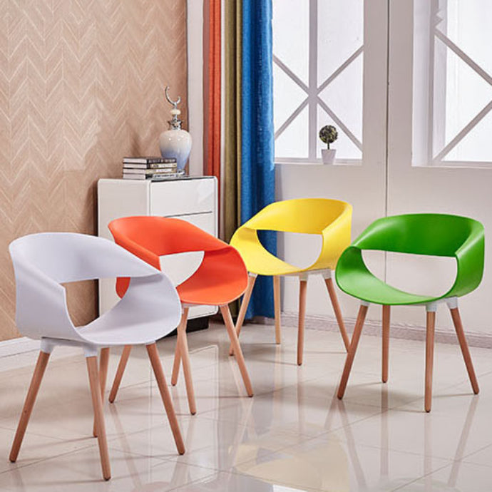 Contemporary Arm Dining Chair Indoor Solid Wood Dining Chair