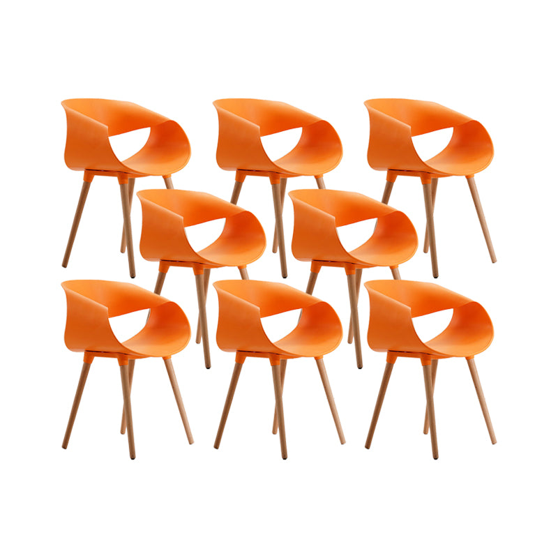 Contemporary Arm Dining Chair Indoor Solid Wood Dining Chair