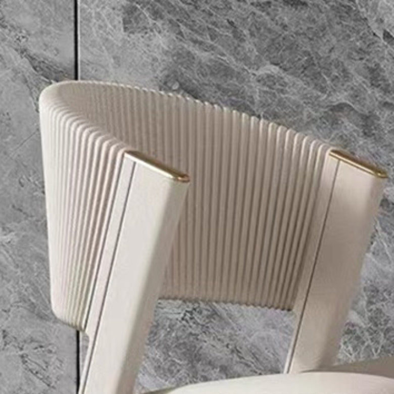 Home Upholstered Armless Dining Chair Faux Leather Open Back Chair