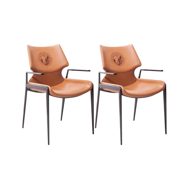 Home Upholstered Arm Dining Chair Faux Leather Wingback Chair