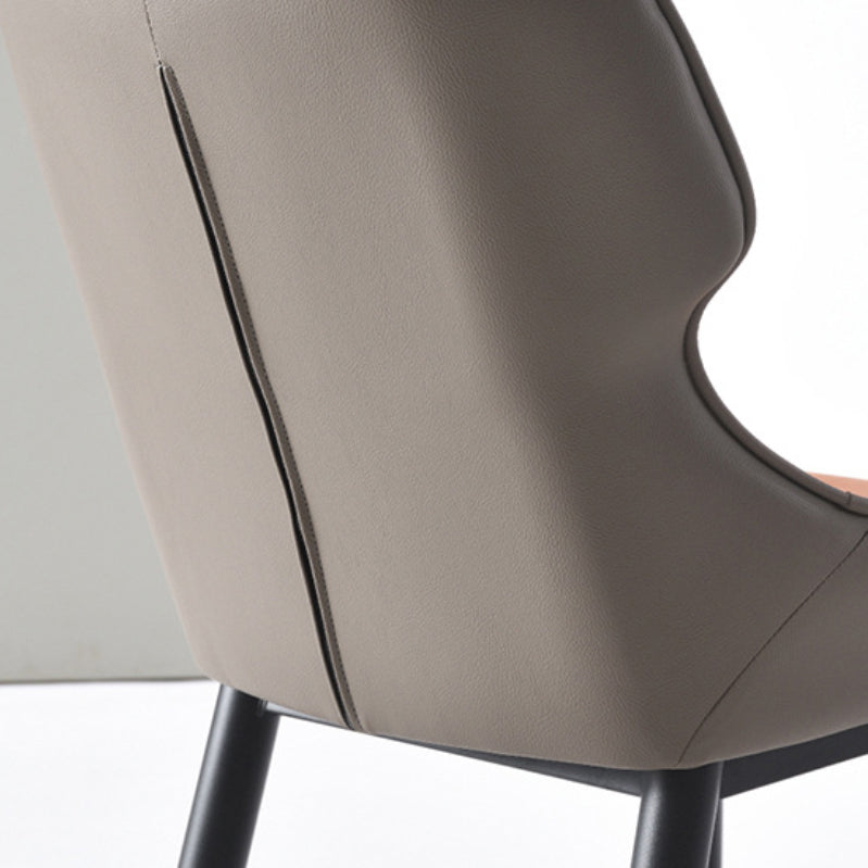 Dining Room Upholstered Chair Home Wingback Faux Leather Dining Chair