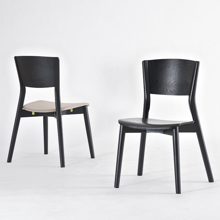 Industrial Armless Dining Chair Kitchen Open Back Chair in Black