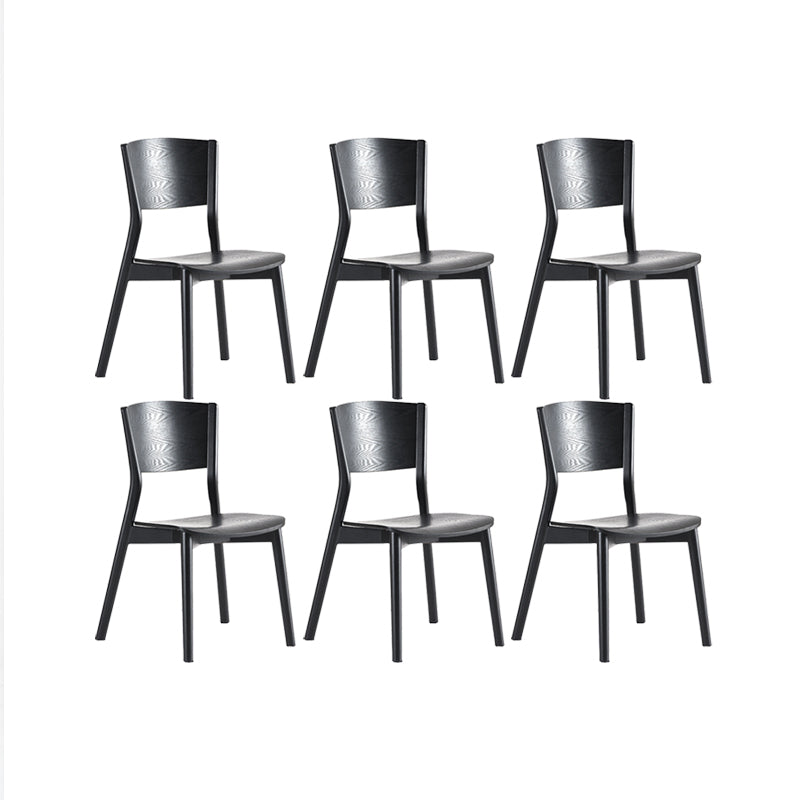 Industrial Armless Dining Chair Kitchen Open Back Chair in Black