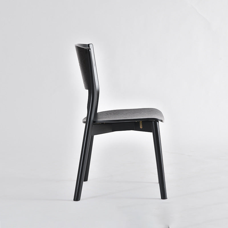 Industrial Armless Dining Chair Kitchen Open Back Chair in Black