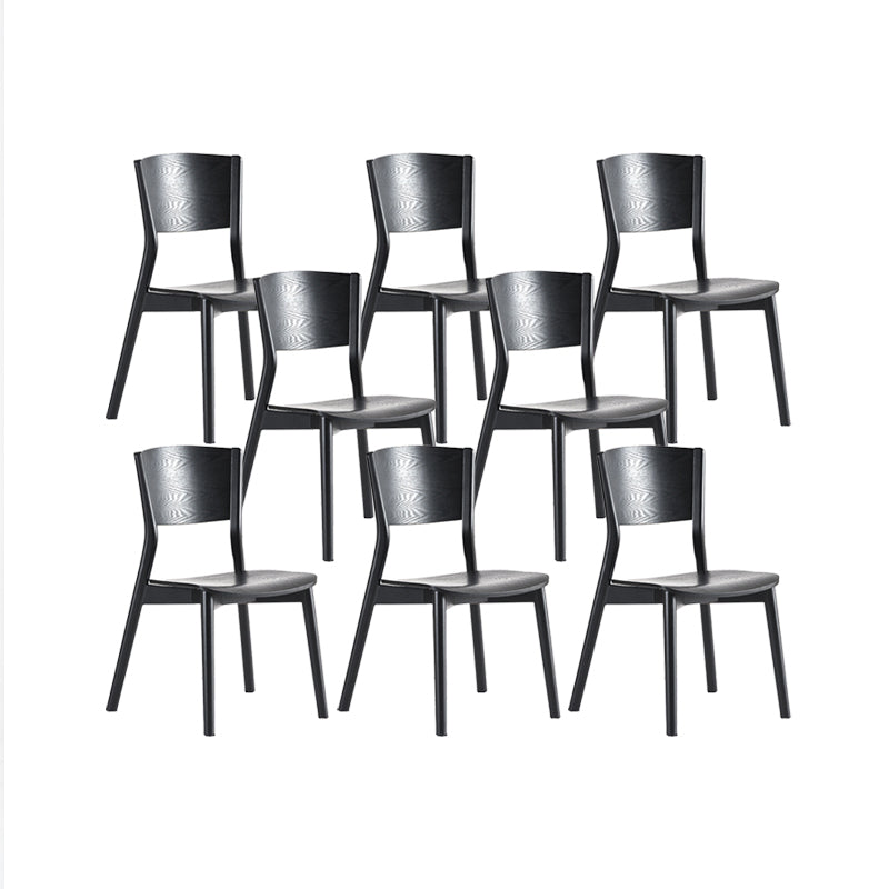 Industrial Armless Dining Chair Kitchen Open Back Chair in Black