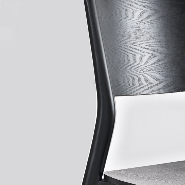 Industrial Armless Dining Chair Kitchen Open Back Chair in Black