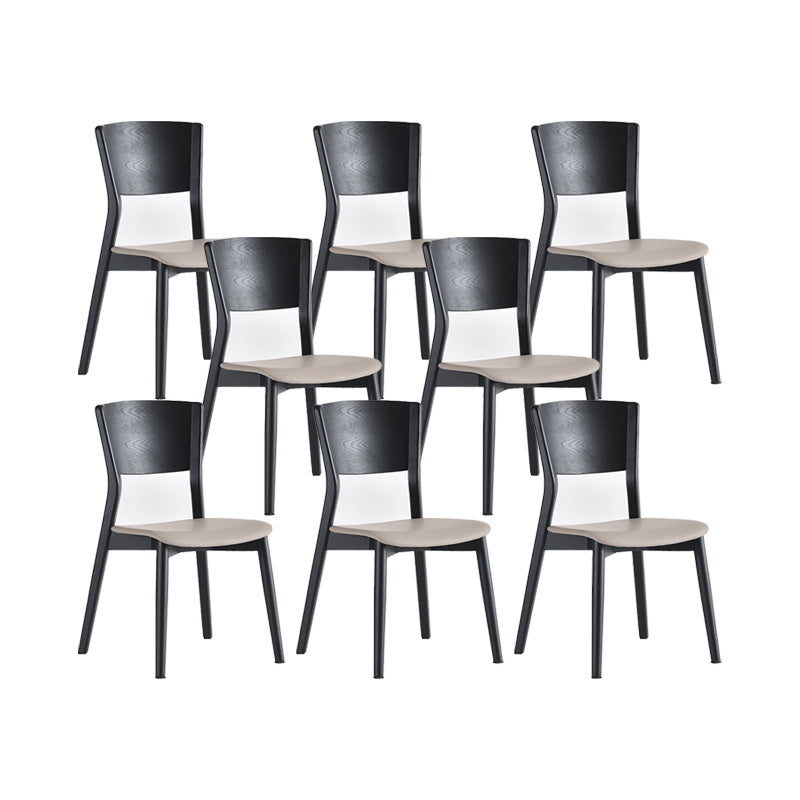 Industrial Armless Dining Chair Kitchen Open Back Chair in Black