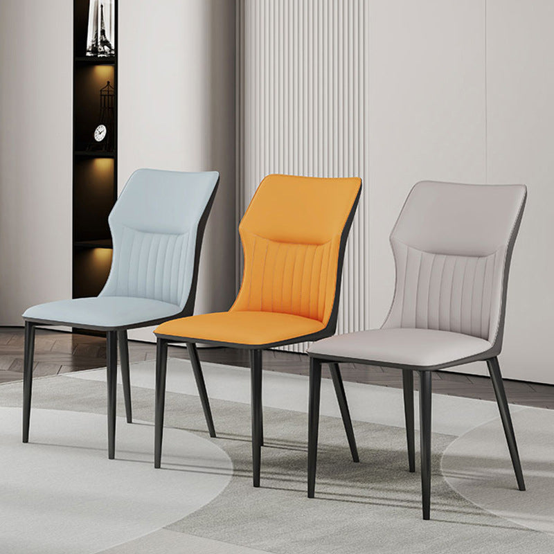 Industrial Upholstered Armless Chair Kitchen Wingback Side Chair