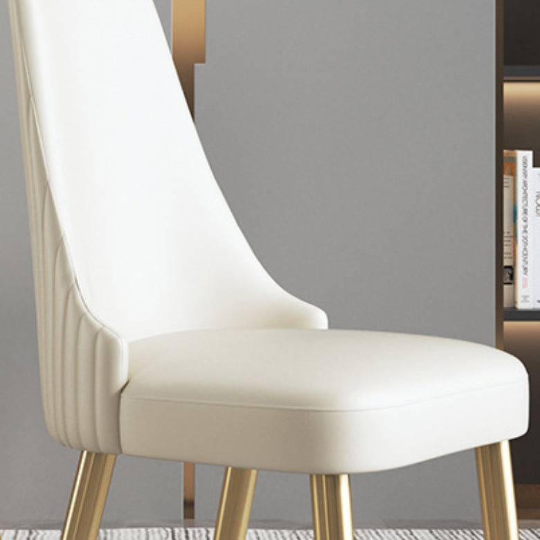 Glam Kitchen Side Chair Gold Legs Parsons Armless Dining Chair