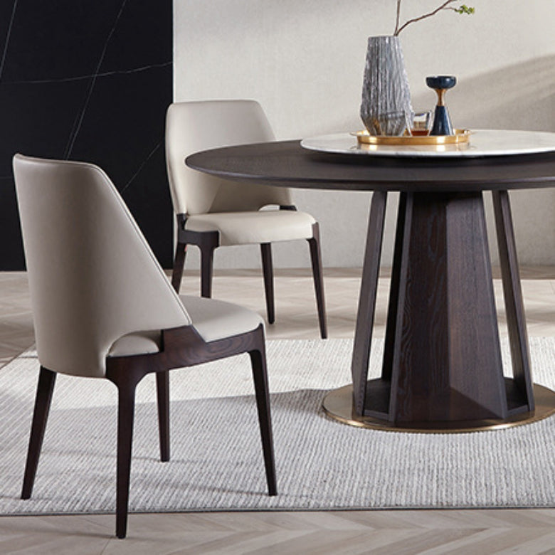 Industrial Upholstered Armless Chair Kitchen Wood Parsons Side Chair