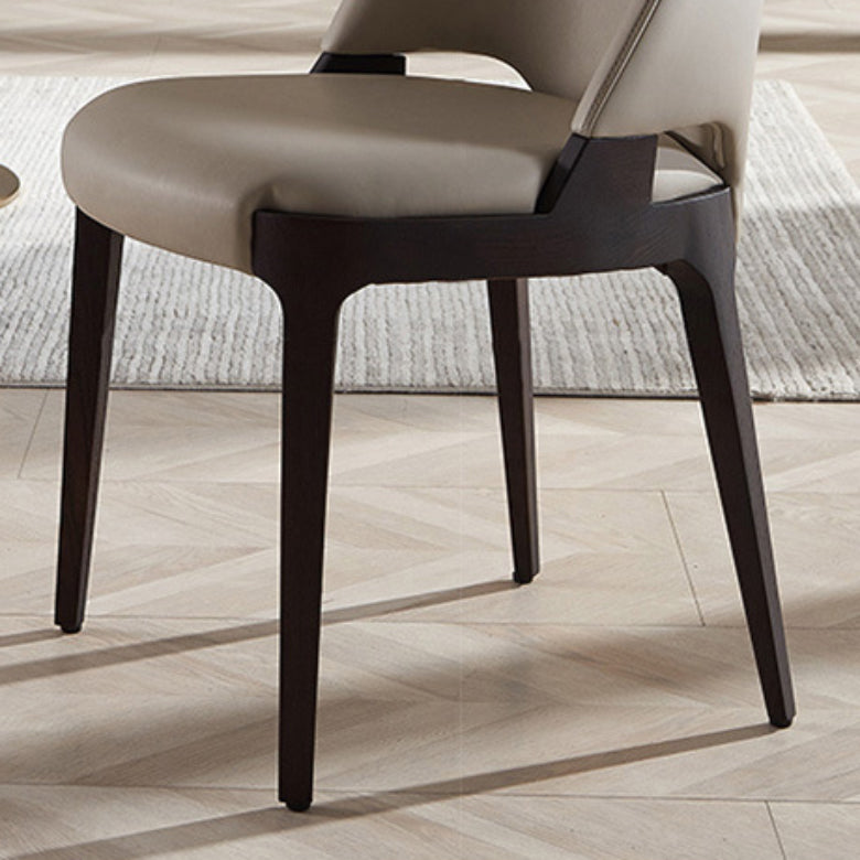 Industrial Upholstered Armless Chair Kitchen Wood Parsons Side Chair