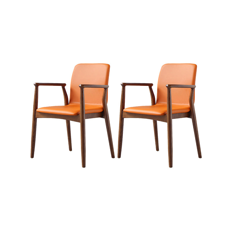 Contemporary Kitchen Dining Arm Chair Faux Leather Parsons Dining Chair