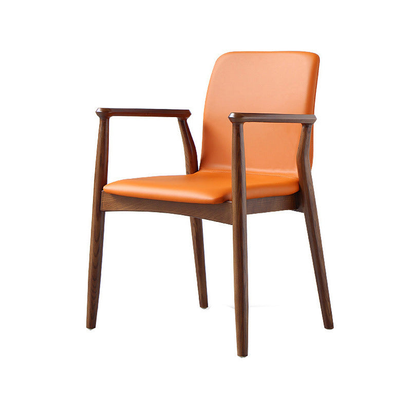 Contemporary Kitchen Dining Arm Chair Faux Leather Parsons Dining Chair