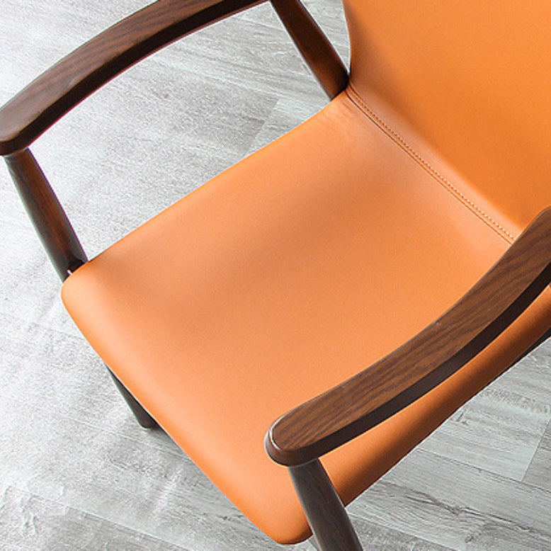 Contemporary Kitchen Dining Arm Chair Faux Leather Parsons Dining Chair