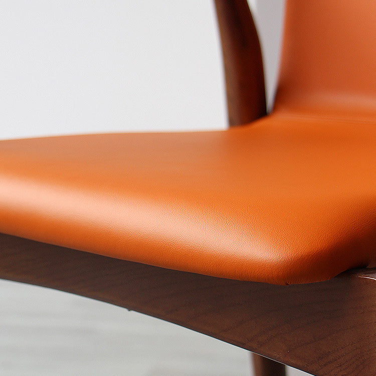 Contemporary Kitchen Dining Arm Chair Faux Leather Parsons Dining Chair