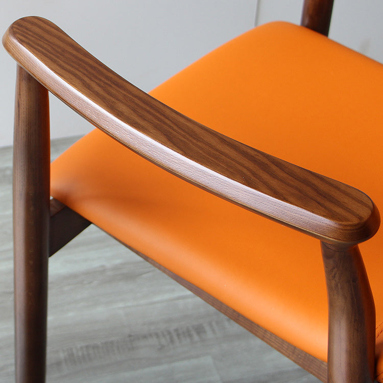 Contemporary Kitchen Dining Arm Chair Faux Leather Parsons Dining Chair