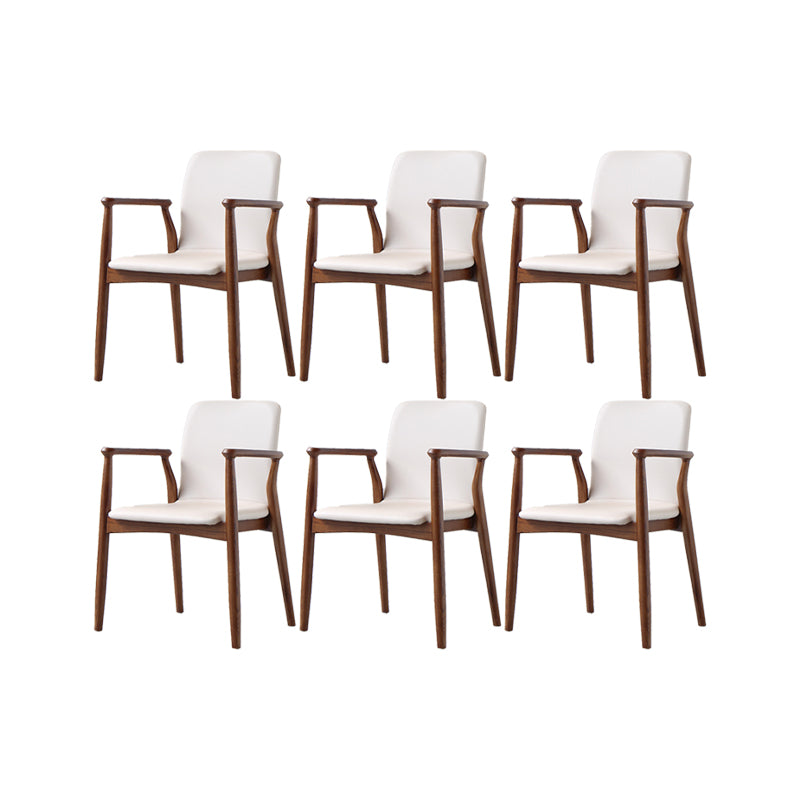 Contemporary Kitchen Dining Arm Chair Faux Leather Parsons Dining Chair