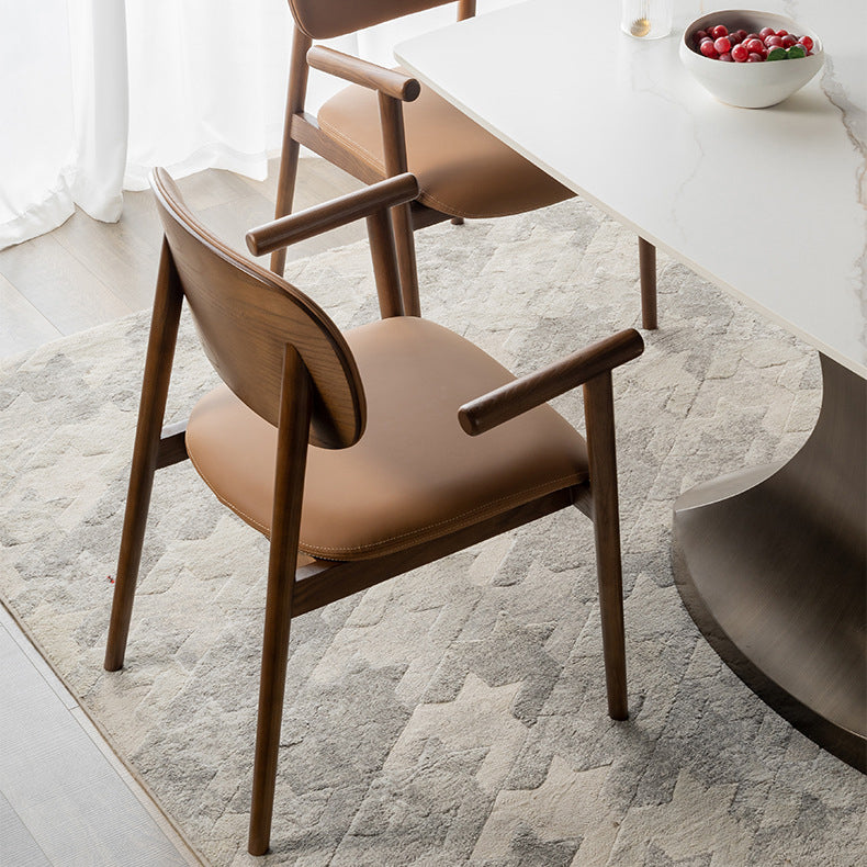 Dining Room Arm Dining Chair Home Modern Solid Wood Dining Chair