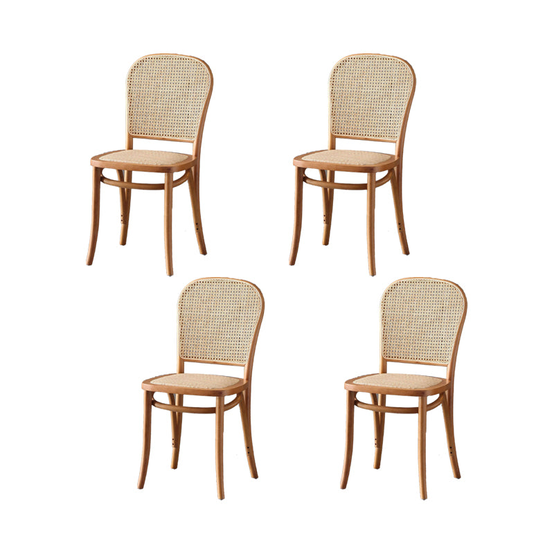 Dining Room Armless Chair indoor Wood Cane Back Dining Chair