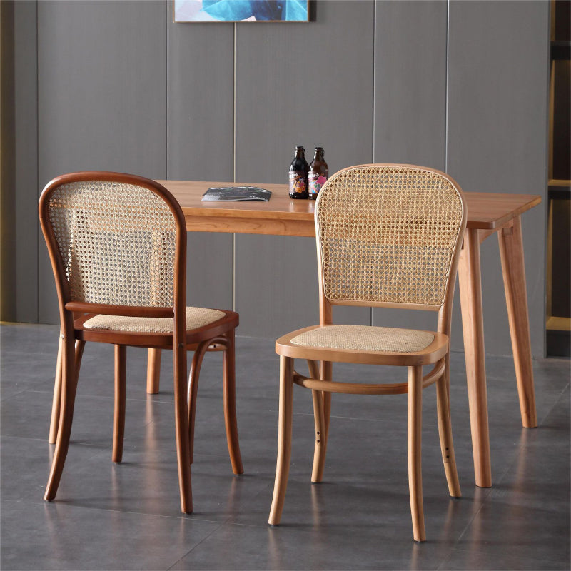 Dining Room Armless Chair indoor Wood Cane Back Dining Chair
