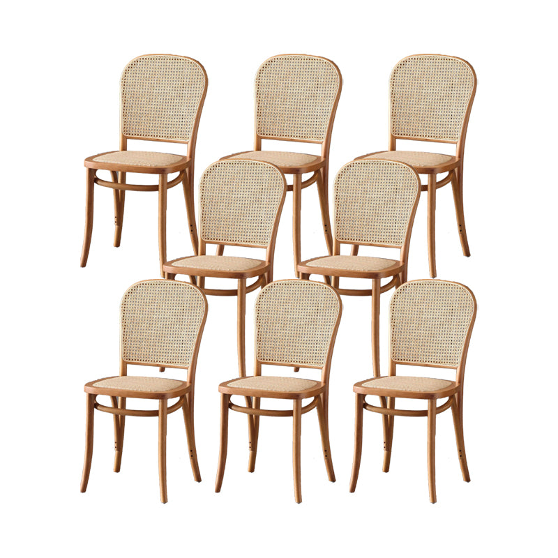 Dining Room Armless Chair indoor Wood Cane Back Dining Chair