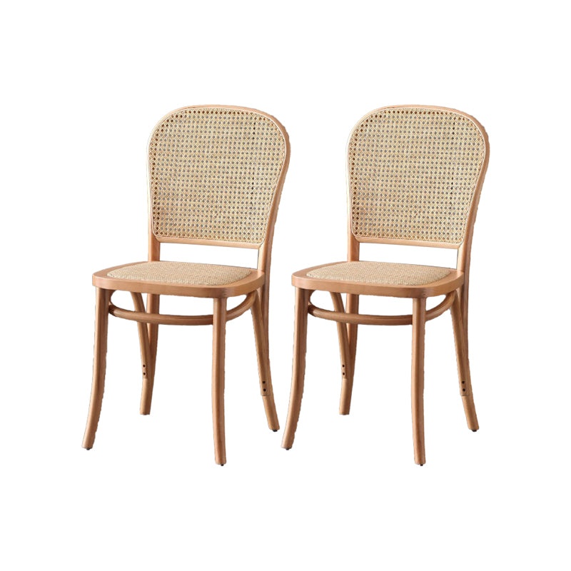 Dining Room Armless Chair indoor Wood Cane Back Dining Chair