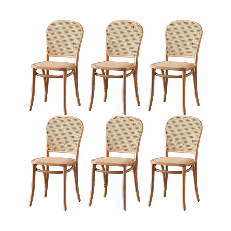 Dining Room Armless Chair indoor Wood Cane Back Dining Chair