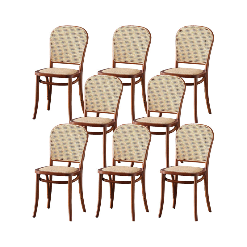 Dining Room Armless Chair indoor Wood Cane Back Dining Chair