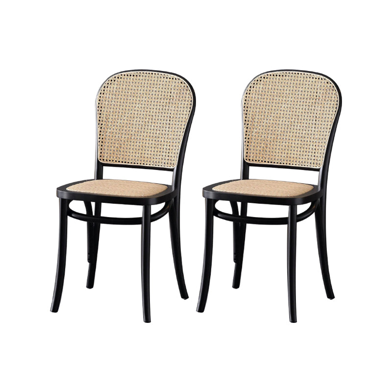 Dining Room Armless Chair indoor Wood Cane Back Dining Chair