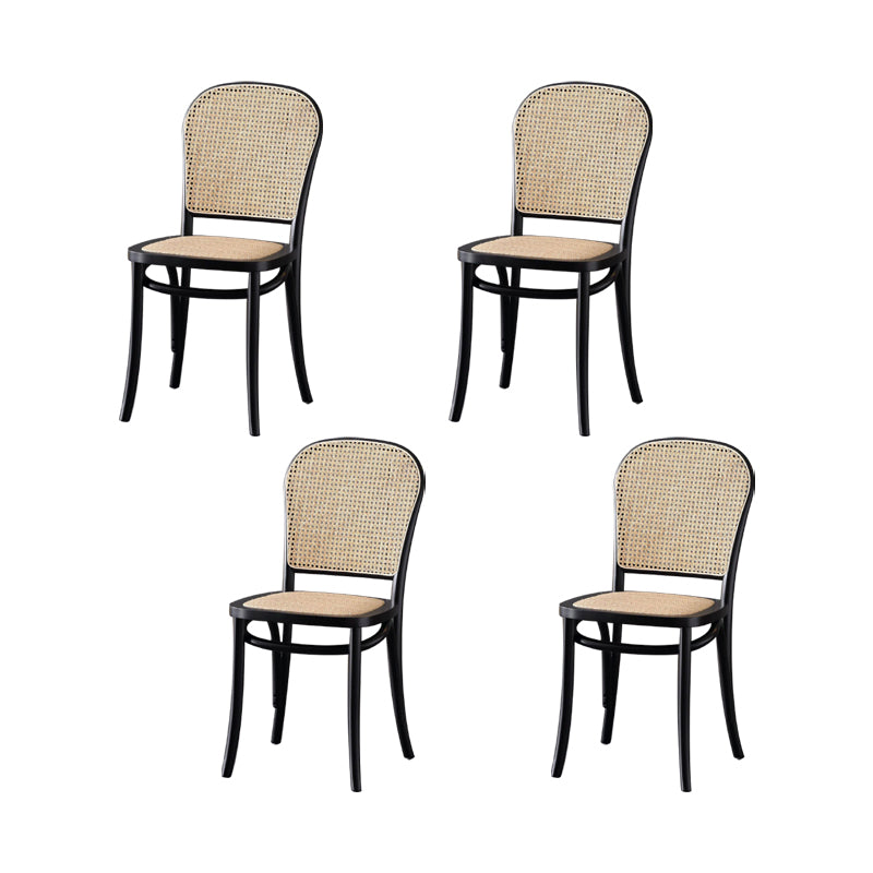 Dining Room Armless Chair indoor Wood Cane Back Dining Chair