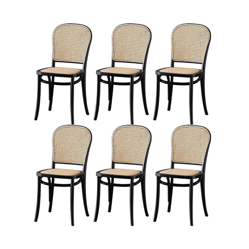 Dining Room Armless Chair indoor Wood Cane Back Dining Chair