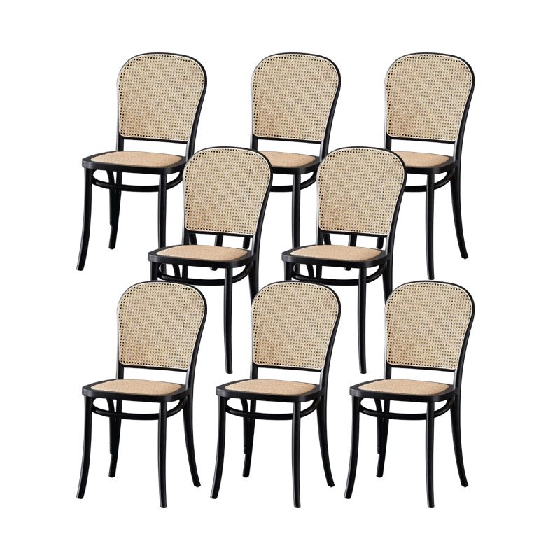 Dining Room Armless Chair indoor Wood Cane Back Dining Chair