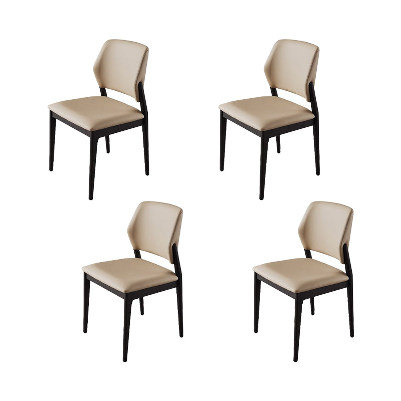 Industrial Upholstered Armless Chair Home Open Back Dining Chair