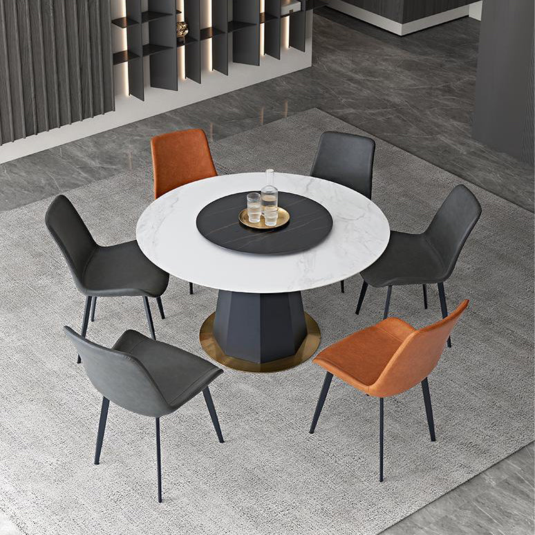 Industrial Upholstered Armless Chair Kitchen Parsons Faux Leather Side Chair