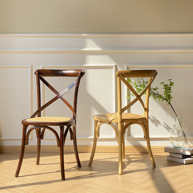 Modern Style Side Chair Cross Back Wooden Dining Chair for Home