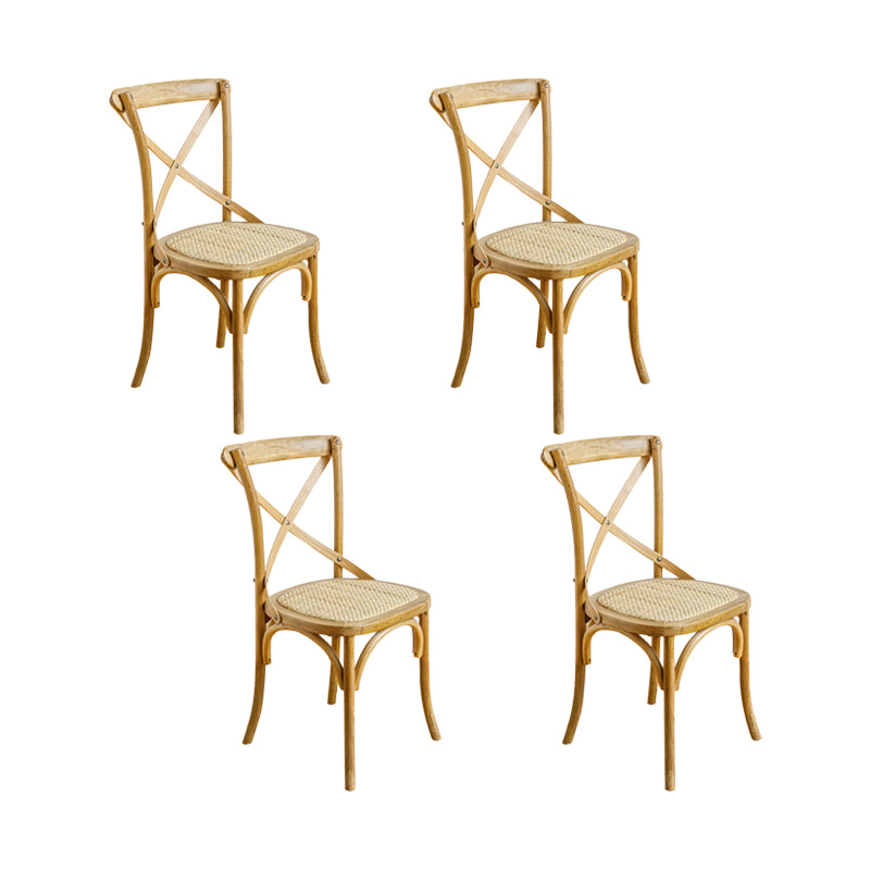 Modern Style Side Chair Cross Back Wooden Dining Chair for Home