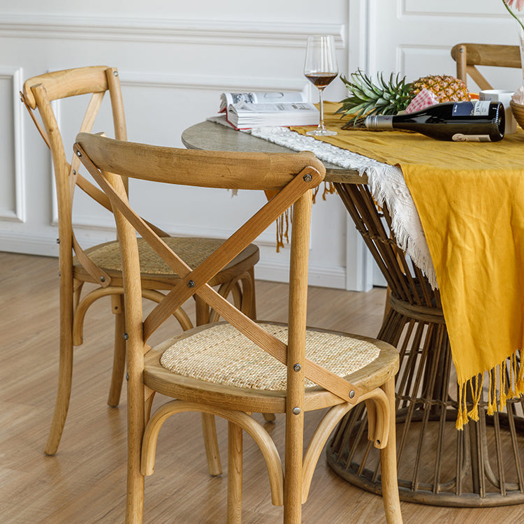 Modern Style Side Chair Cross Back Wooden Dining Chair for Home
