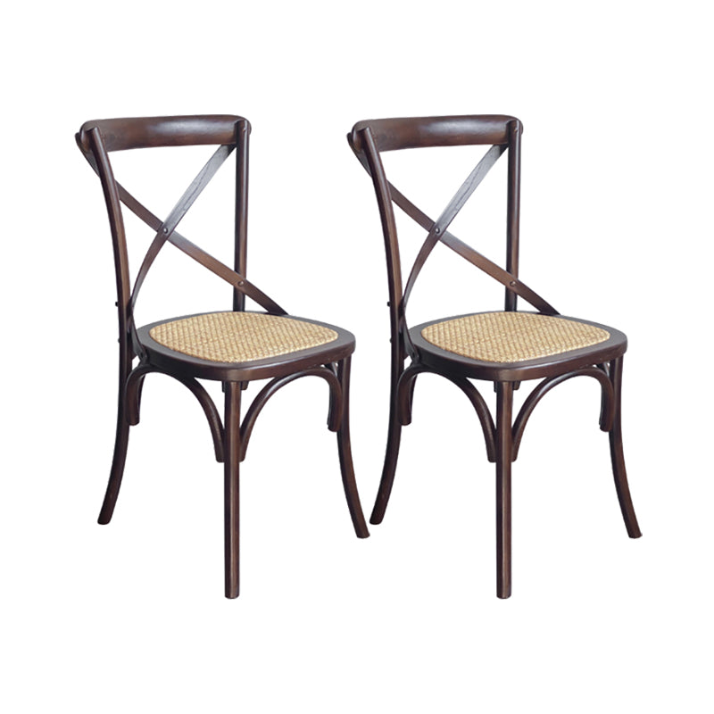 Modern Style Side Chair Cross Back Wooden Dining Chair for Home