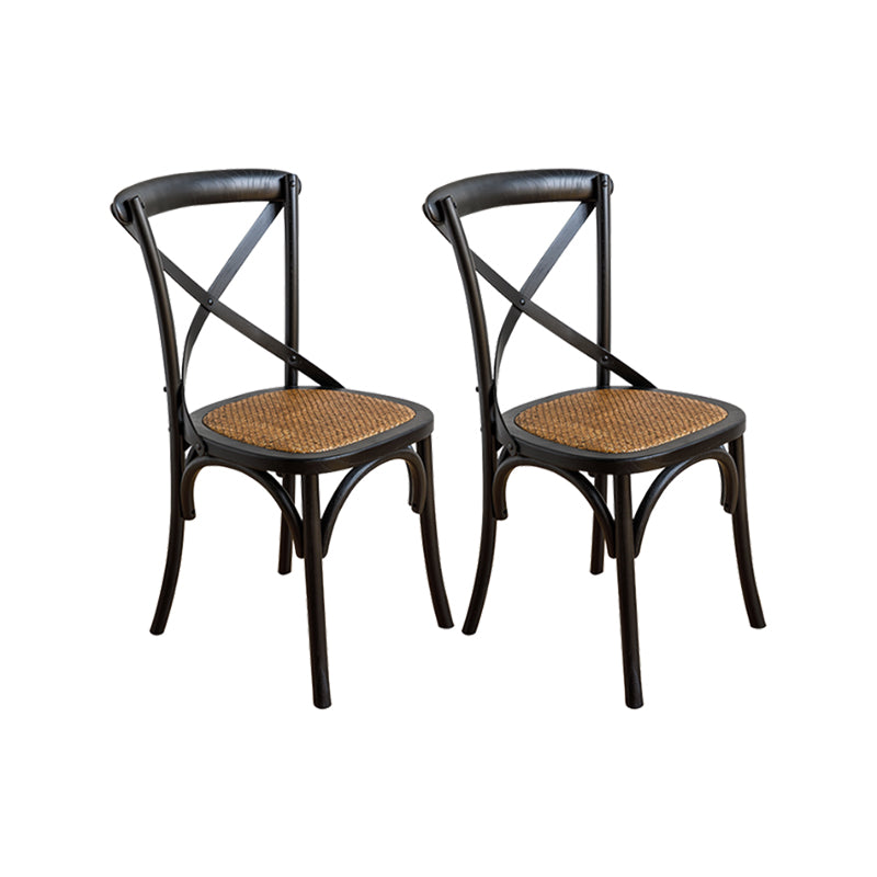 Modern Style Side Chair Cross Back Wooden Dining Chair for Home