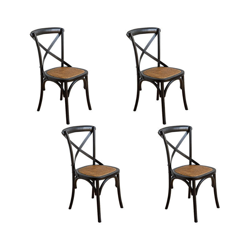 Modern Style Side Chair Cross Back Wooden Dining Chair for Home