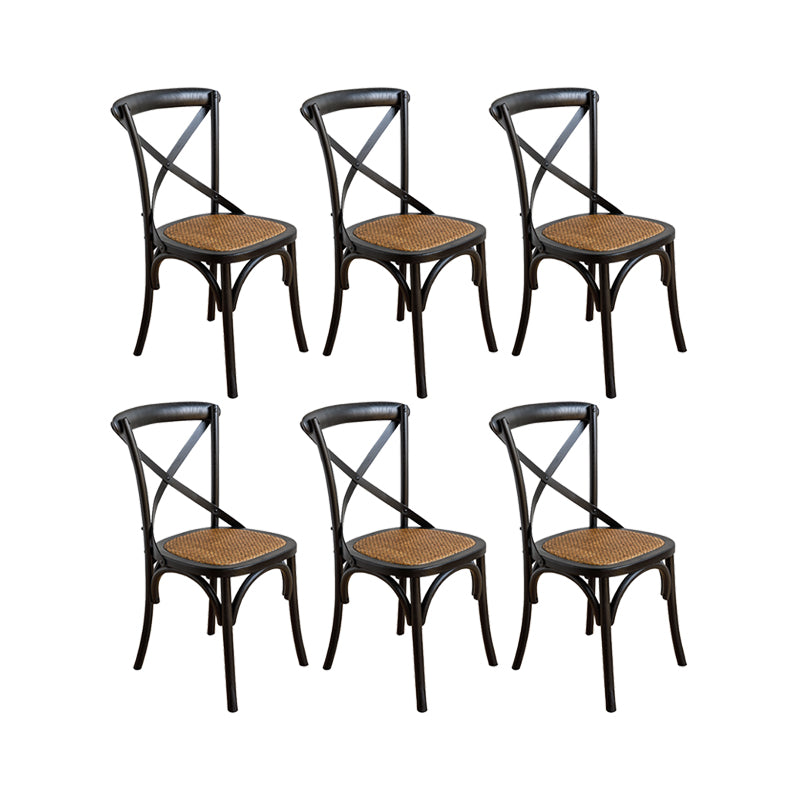Modern Style Side Chair Cross Back Wooden Dining Chair for Home