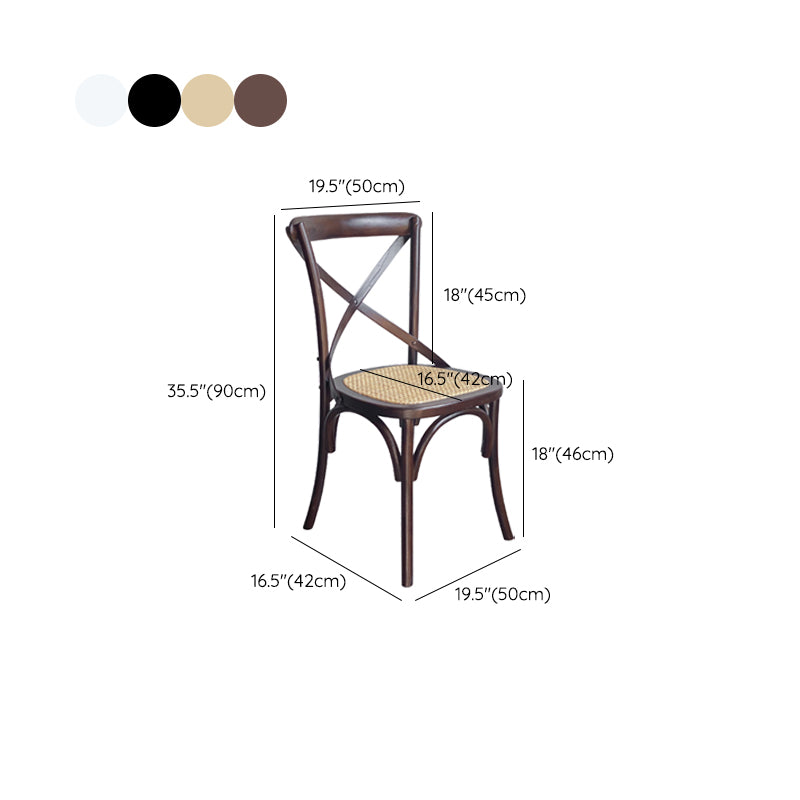 Modern Style Side Chair Cross Back Wooden Dining Chair for Home