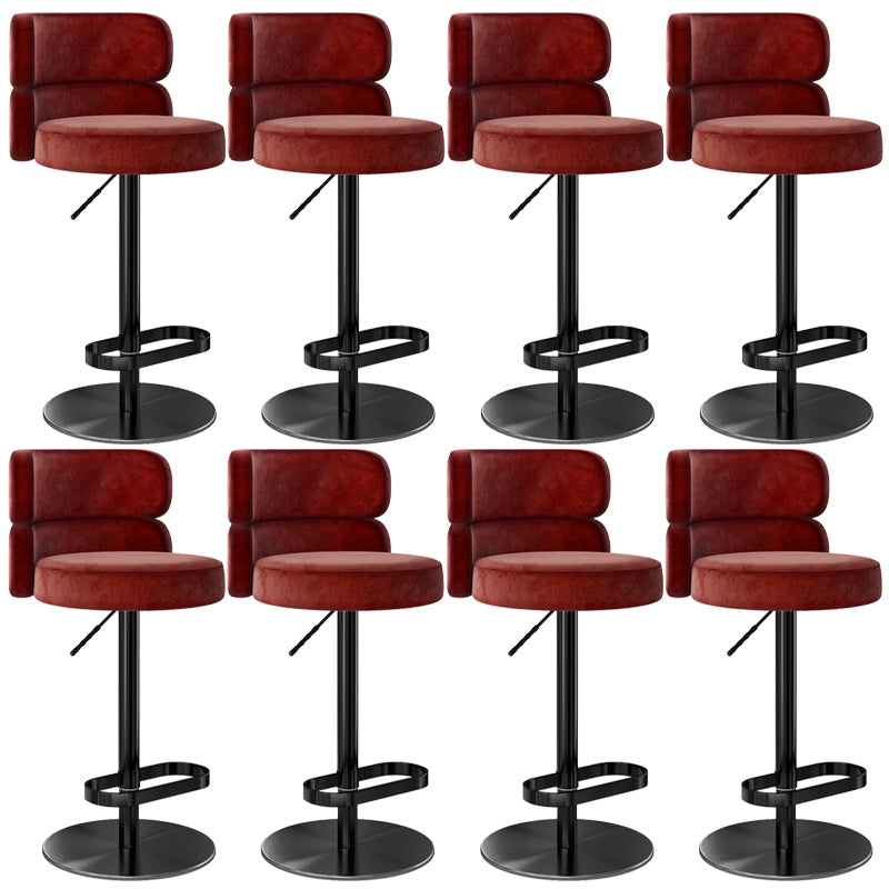 Glam Liftable Bar Stool Round Seat Counter Bar Stool with Metal Legs