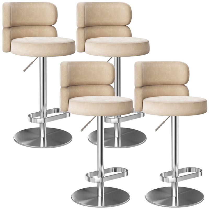 Glam Liftable Bar Stool Round Seat Counter Bar Stool with Metal Legs