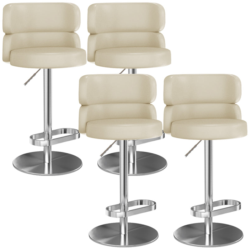 Glam Liftable Bar Stool Round Seat Counter Bar Stool with Metal Legs