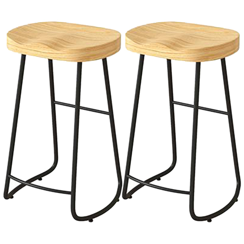 Backless Counter Height Stools Rubberwood Bar and Counter Stool