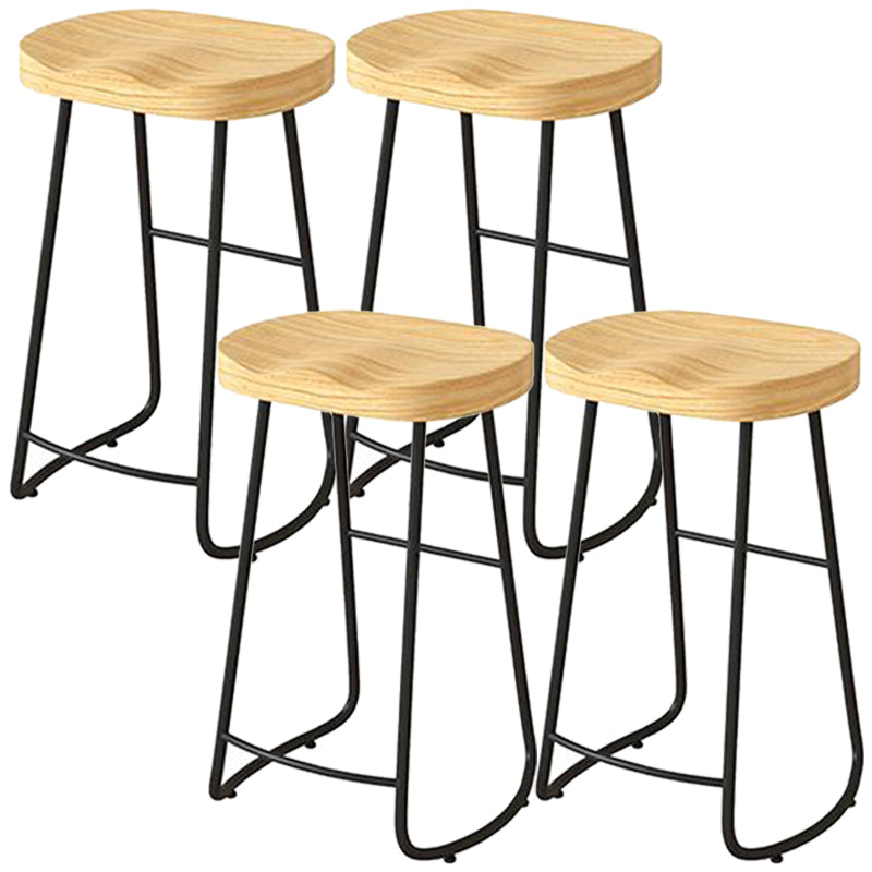Backless Counter Height Stools Rubberwood Bar and Counter Stool