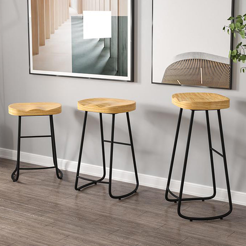 Backless Counter Height Stools Rubberwood Bar and Counter Stool