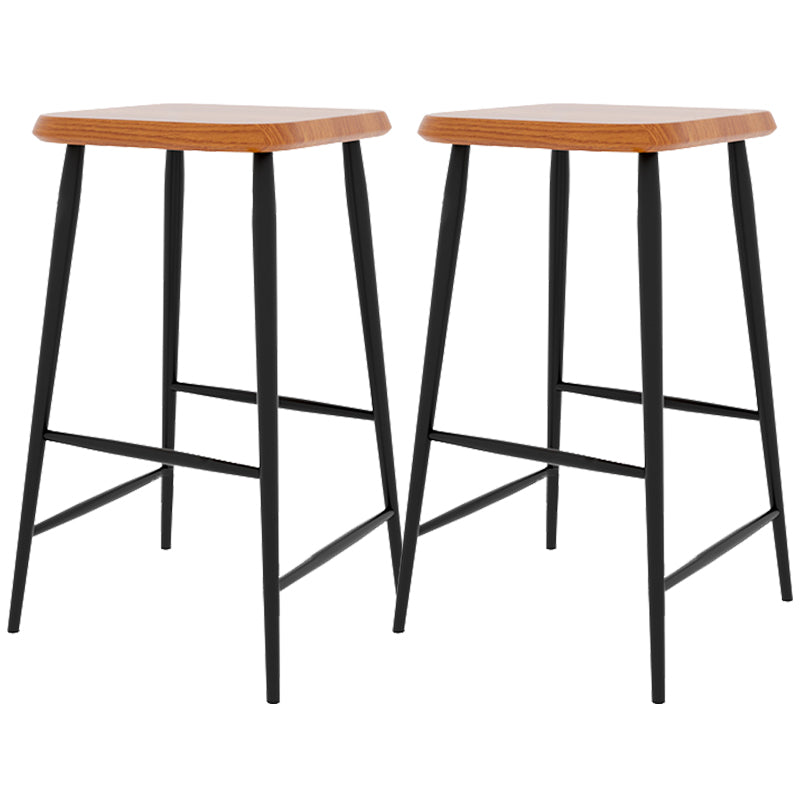 Modern Counter Height Stools Solid Wood and Metal Counter Bar Stool