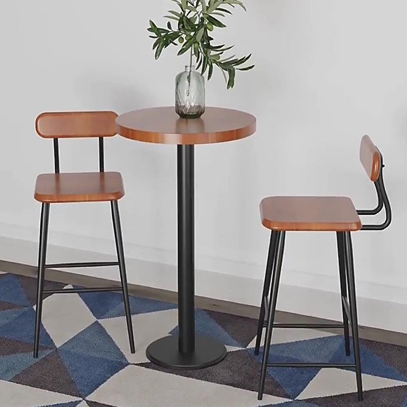 Modern Counter Height Stools Solid Wood and Metal Counter Bar Stool